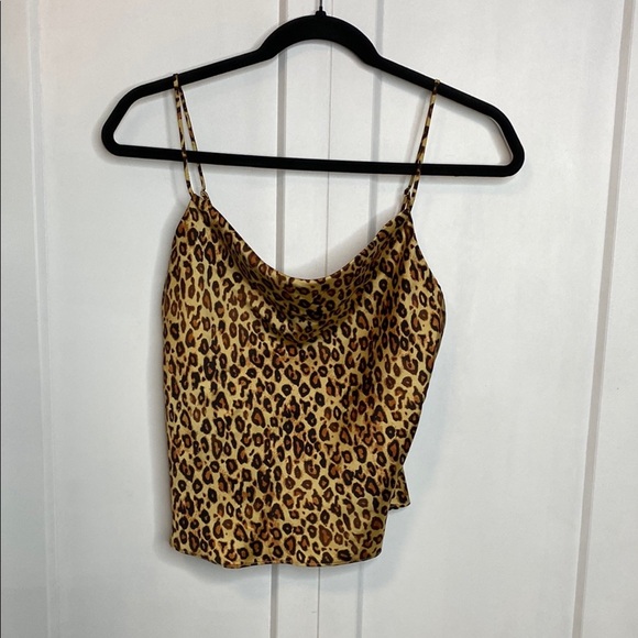 Zara Brown Leopard Print Camisole chain accents - medium - Picture 1 of 5